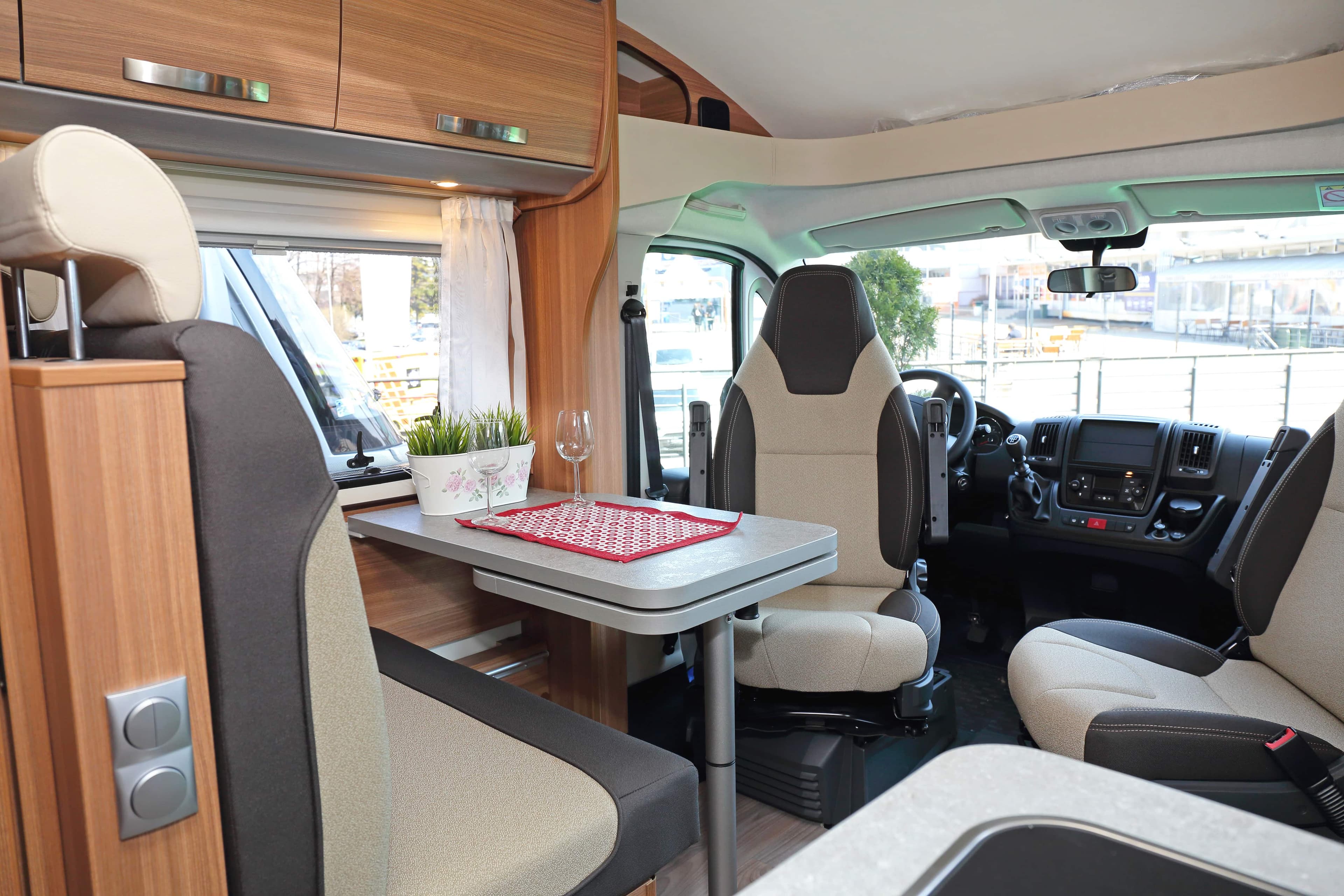Inside of a camper van